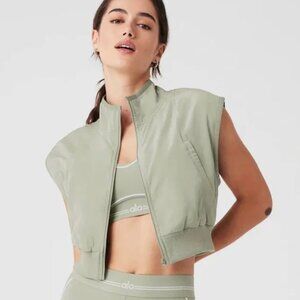 Alo Yoga In Motion Cropped Vest Limestone Size Small